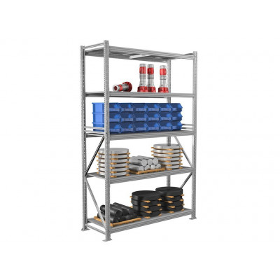 Стеллаж грузовой металлический MS Pro 2500х1500x600, 5 полок